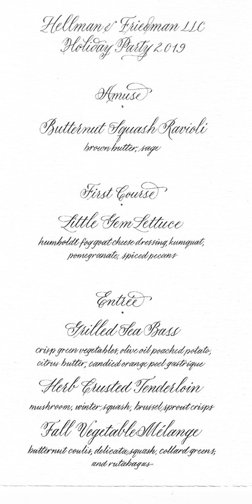 Hellman Friedman Menu
