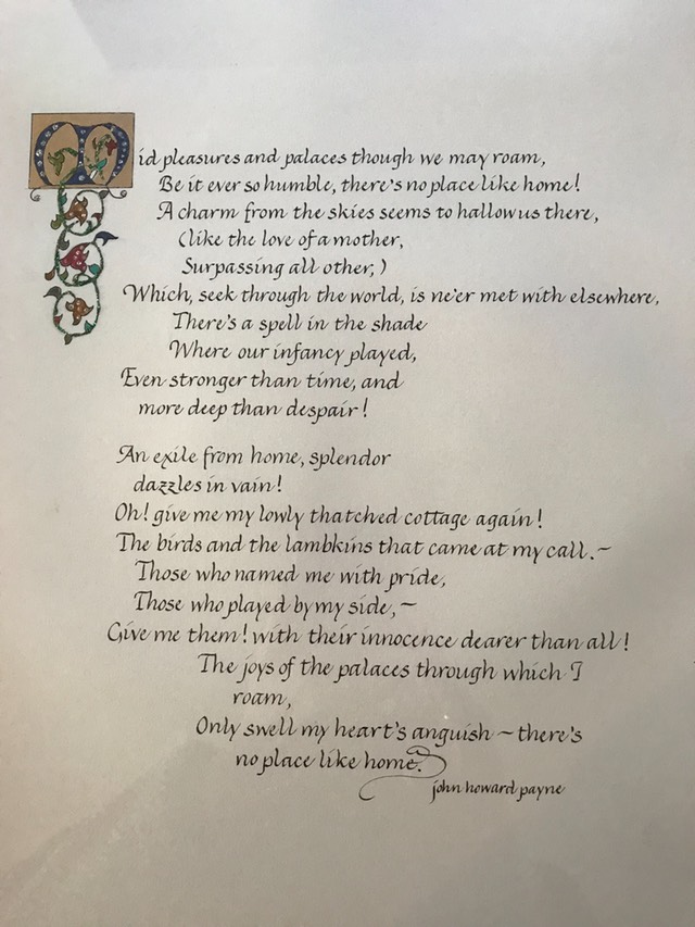 Calligraphy and Art both done by Adrienne D Keats